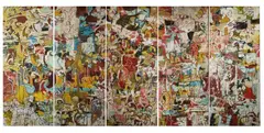 Roger Herman, Royal Entry (Five Panels), 1989, oil on canvas
