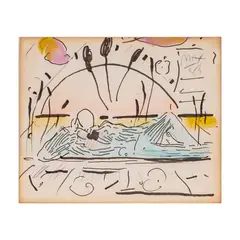 Peter Max, Untitled, 1986, watercolor and crayon on paper