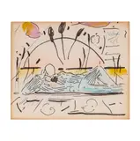 Peter Max, Untitled, 1986, watercolor and crayon on paper