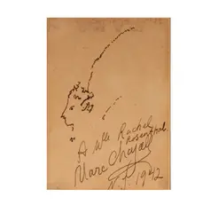 Marc Chagall, Head in Profile, 1942, pen and ink on paper
