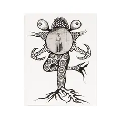 Lezley Saar, Untitled, mixed media (ink and photograph) on paper no signature visible Sheet: