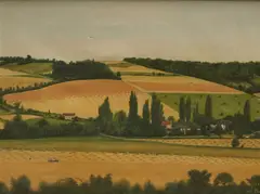 Jean Ève, Paysage, 1952, oil on canvas