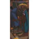 Petion Savain, Untitled (Figures with Fruit), oil on canvas