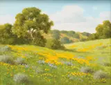 David Chapple, Rolling Hills, oil on canvasboard