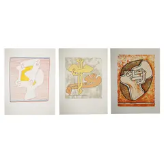Sorel Etrog, Three Works, each: lithograph in colors