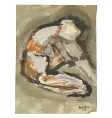Sam Tchakalian, Untitled (Nude), oil and watercolor on paper