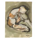 Sam Tchakalian, Untitled (Nude), oil and watercolor on paper