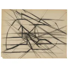 Sam Tchakalian, Untitled (Abstract), charcoal on paper