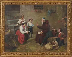 Francesco Bergamini, A Lesson in Scripture, oil on canvas