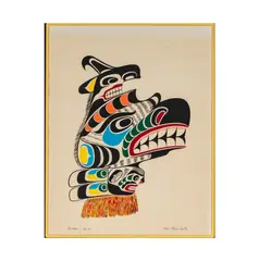 Chief Henry Speck, Sea Raven (Gwa-wis), screenprint on paper