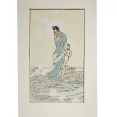 Bertha Lum, Lotus Spirits, color woodblock print