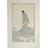 Bertha Lum, Lotus Spirits, color woodblock print