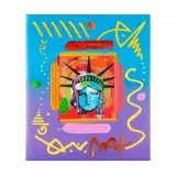 Peter Max, Liberty Head II, mixed media on paper