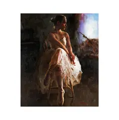 Seated Ballerina by Stephen Pan, oil on canvas, sold Aug 2025