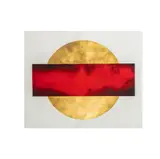 Lita Albuquerque, Trajectory Through the Sun - Exhalation No. 6, 1994, mixed media with acrylic and gold leaf on paper