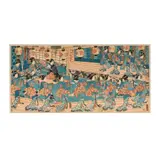 Utagawa Kunisada II, Ise Ondo Dance, color woodblock print triptych Frame: