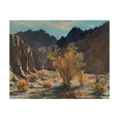 William Darling, Desert Landscape, oil on canvas, mounted on board