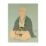 Paul Jacoulet, Viellard au Chapelet (Old Man with Rosary), color woodblock print on paper