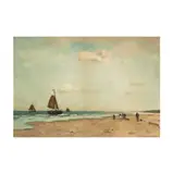 Johann Hendrik Weissenbruch, Figures on a Beach, color lithograph