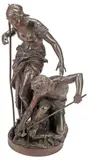 Jules Coutan, Two Fishermen, Patinated bronze figural sculpture