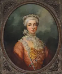 French School, Portrait of a Lady in Ruffled Lace Collar, French School oil on canvas