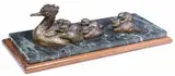 Andrea Wilkinson, Mother Duck and Ducklings, Patinated bronze sculpture