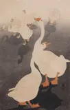 Ohara Koson, Six Geese, woodblock print on paper
