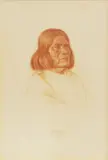 Elbridge Ayer Burbank, Polacca, Ariz., red conte crayon drawing on paper