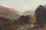 J. LeBrun Jenkins, Mountain Landscape with Stream, oil on canvas