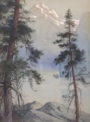 Echo Lake by Franz Lesshafft, watercolor painting on paper, sold Jul 2026