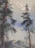 Franz Lesshafft, Echo Lake, watercolor painting on paper
