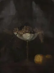 Continental School, Still Life with Fruit in Compote, Continental School oil on canvas