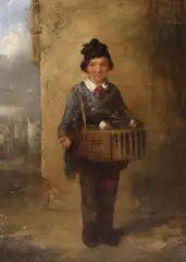 English School, The Young Vegetable Seller, English School oil on canvas