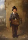 English School, The Young Vegetable Seller, English School oil on canvas