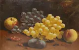 Fred Ernest, Still Life with Grapes and Fruit, oil on panel
