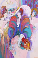 Isaac Maimon, Ladies At the Soiree, oil on canvas