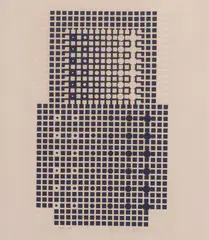 Victor Vasarely, Code II, silkscreen op art print in black ink on embossed Arches wove paper