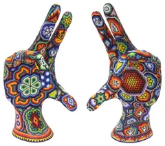 Richard Wolfryd, Love Temple, Huichol style color beaded two-part vinyl sculpture