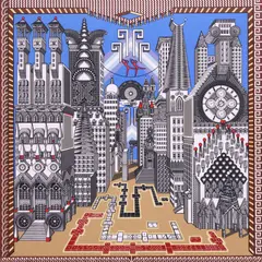 Pedro Friedeberg, Malabaristas Parapsicologicos (Parapsychological Jugglers), silkscreen print in colors on paper