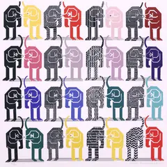 Pedro Friedeberg, Perros, silkscreen print in colors on paper