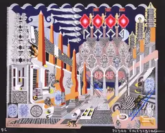 Pedro Friedeberg, Changuitos de la Cuidad (City Monkeys), silkscreen print in colors on paper