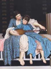 The Music Lesson by Frederic Leighton, oil on canvas, sold Jul 2026