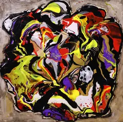 Midnight Bloomfire by Petronella Greer, Gallery-wrapped acrylic on canvas, sold Jul 2026