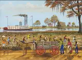Almarie Pittman Little, Delta Reflections, acrylic painting on Fredrix canvas board