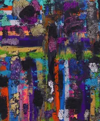 Vanessa Biggs, Abstract Metallic Composition, mixed media on canvas