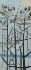 Mary Purser, Abstract Forest Landscape, oil on canvas