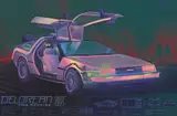 Kevin Tong, Back to the Future: Delorean Time Machine, 1985, hand-embellished silkscreen print in colors on paper