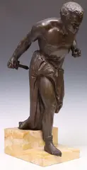 Vincenzo Vela, Spartaco (Spartacus), Patinated bonze sculpture