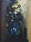 Paul E. Maxwell, Still Life with Pitcher of Flowers, oil on canvas