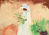 Mario Berrino, Impressionist Female Portrait, oil on canvas